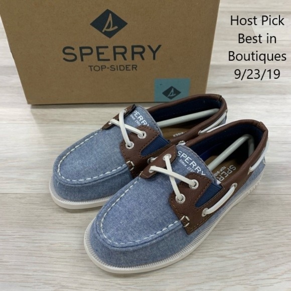 Sperry Other - HP NEW SPERRY BOYS CHAMBRAY SLIP ON BOAT SHOES